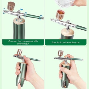 Kit de pistolet de pulvérisation à air comprimé <span class=keywords><strong>pour</strong></span> tatouage, nail art, peinture sur gâteaux, teinture <span class=keywords><strong>pour</strong></span> cheveux, réparation de meubles et de cuir - Product Image 2