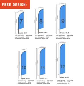 Пользовательские печатные тканевые вывески с перьями, дешевые каплевидные летающие баннеры, пляжные флажки с развевающимися флажками с основанием для шеста - Product Image 3