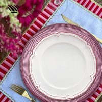Ensemble de 13 assiettes de présentation de mariage en verre texturé classique, durables et écologiques, vaisselle décorative colorée