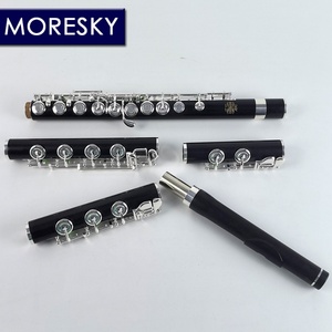 Flûte en ébène MORESKY /C+B+Bb, 16+17+18 clés, trous ouverts, plaqué argent, clé E, Grenadilla, professionnelle MFL-1601 - Product Image 2