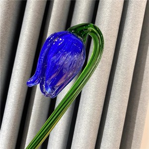 Tay Thổi Nghệ Thuật Thủy Tinh Trang Trí Hoa Hồng Và Lily Hoa Thân Dài Màu Men Handmade Nghệ Thuật Dân Gian Cho Trang Trí Nội Thất - Product Image 6