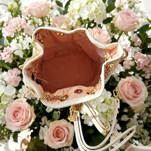 Luxury Gold Embossed Bucket <strong>Bag</strong> for Women Designer <strong>Drawstring</strong> Handbag with Detachable Shoulder Strap <strong>Makeup</strong> <strong>Bag</strong> - Product Image 5