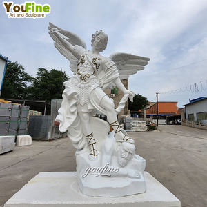 Statue grandeur nature personnalisée célèbre jardin blanc en marbre st. Statue de l'archange michel - Product Image 1