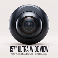 Cámara AHD de Visión Nocturna Ultra Gran Angular XY-N8823 157° 1080P con LED IR Único, Captación de Audio Integrada y Carcasa de Plástico para la Parte Delantera del Vehículo