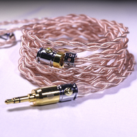 Câble d'écouteurs hybride HAKUGEI Coaxial Morning Litz plaqué argent 27AWG 19 conducteurs 0,7 mm 4,4/3,5/2,5 mm pour utilisation avec haut-parleur/microphone