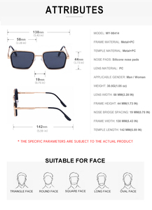 Occhiali da <span class=keywords><strong>Sole</strong></span> Partagas all'Ingrosso, Alla Moda, di Design, con Logo Personalizzato, Montatura Quadrata in Metallo, Cerniera a Molla, Protezione UV400 per Uomo - Product Image 6