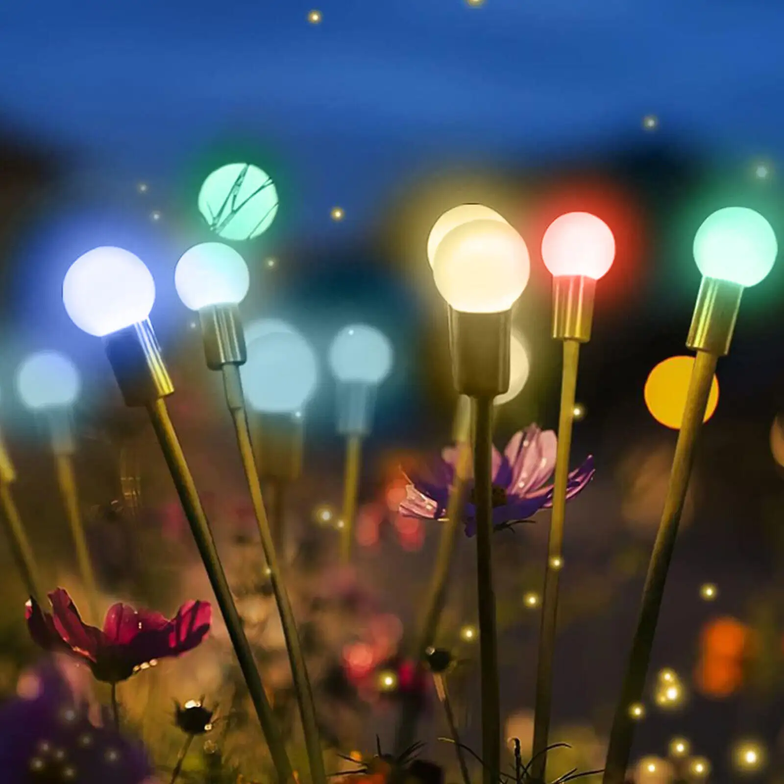 Luci da giardino all'aperto RGB paesaggio terra luci solari 6bulb 8 bulbo 10 lampadina prato lucciola LED fuochi d'artificio di rame luci all'aperto