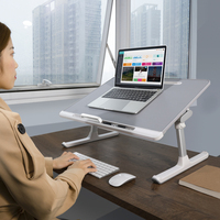Table de lit réglable multifonction pour ordinateur portable, plateau de lit en cuir PVC, Protection de l'environnement, livré avec tiroir de rangement, 1 pièce