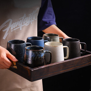 Mug à café en céramique rétro avec logo personnalisé, style japonais, en grès - Product Image 5
