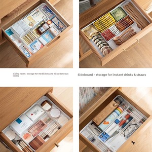 Organizador Multifuncional Estilo Japonés, Cajón de Plástico con Compartimentos, Caja de Almacenamiento Retráctil, Caja Divisoria para Utensilios de Cocina - Product Image 4