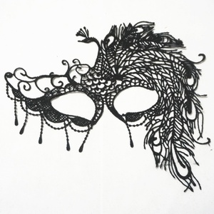 Vente chaude Soluble Dans L'eau Dentelle-facial-masque Lait Soie Noir Blanc Dentelle Visage Feuille Mascarade Masque De Fête - Product Image 2