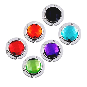 Xách Tay Kim Loại Có Thể Gập Lại Bảng Túi Xách Chủ Purse Hanger Thuận Tiện <span class=keywords><strong>Hook</strong></span> Hang Bag Vòng Rhinestone Chủ - Product Image 2