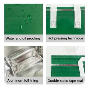 Biodegradable Cooler Bags for Fast Food Noodle Beef Burger Doggy Bag Handle for Breakfast Lunch Takeaway Bag for Sandwich - Product Image 3