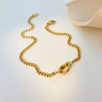Bracelet Noeud de Saint Valentin en acier inoxydable joyas de acero inoxidable al por mayor Charm DYO Love Knot Cuban Chain Bracelet