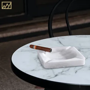 ที่กําหนดเองหินอ่อนหินมุกสีฟ้า Ashtray ทําความสะอาดง่าย Nordic หรูหราหินธรรมชาติซิการ์ Ashtray สําหรับห้องนั่งเล่น