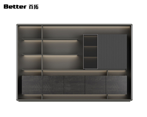 Mueble de Almacenamiento Moderno, Gabinete Lateral con Cajones de Madera, Cómoda de Madera de Lujo Ligero - Product Image 1