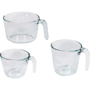 Pyglass <b>Glass</b> Measuring Cups Set <b>with</b> <b>Lids</b> Measuring Cup <b>with</b> Easy-Grip Liquid Measuring - Product Image 1