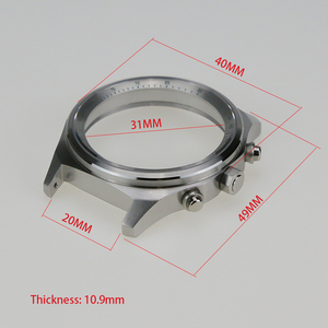 ตัวเรือนนาฬิกาขนาด 40 มม. ทำจากสแตนเลสสตีล 316L ใช้ได้กับกลไก <span class=keywords><strong>VK61</strong></span> VK63 VK64 VK67 VK68 กระจกแซฟไฟร์ ฝาหลังแบบขันเกลียว - Product Image 2