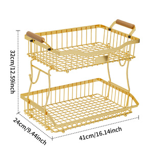 Cesta de Frutas Clásica de Hierro Lacado, para Cocina o Sala de Estar, Portátil, de 1 Nivel, para Almacenamiento de Aperitivos, Frutas y Verduras - Product Image 4