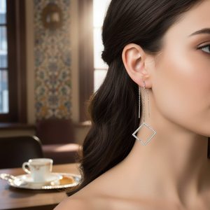 Pendientes de plata de ley para mujer, pendientes de cadena de plata de ley turca para mujer - Product Image 3