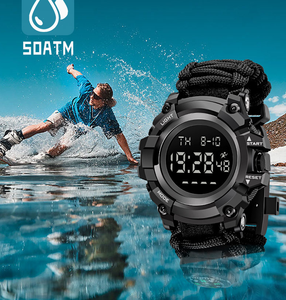 DFS11 Nouvelle montre numérique à boussole, chronographe, multifonction, LED, pour étudiants, sports de plein air, camouflage, mode, montre électronique pour hommes - Product Image 6