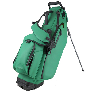 Sac de <span class=keywords><strong>golf</strong></span> de luxe en cuir PU vert avec 6 compartiments, logo personnalisé, léger, avec double sangle - Product Image 1