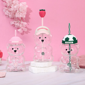 Gobelet en verre Starbucks Bear 500 ml grande capacité avec paille pour fêtes et cadeaux - Product Image 2