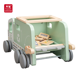 <span class=keywords><strong>Camion</strong></span> educativo di riciclaggio di legno dei rifiuti del giocattolo del <span class=keywords><strong>camion</strong></span> della <span class=keywords><strong>spazzatura</strong></span> per bambini in età prescolare fatti di legno - Product Image 3
