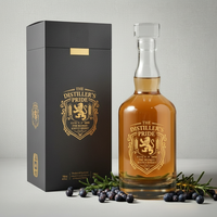 Op maat gemaakte kleurlogo 380ml super-flint whiskyfles met verpakking, lege fles voor sterke drank, bourbon, scotch, groothandel fabriek