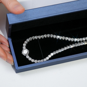 Collar con Colgante de Cadena de Eslabones y Diamante Cultivado en Laboratorio, Corte Redondo, 1ct-3ct, D VVS, Oro Blanco de 14k/18k, Joyería Personalizada para Bodas y Fiestas - Product Image 6