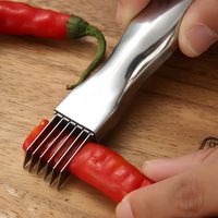 Coupe-légumes manuel en acier inoxydable 304, écologique, 6 lames, pour oignon vert et autres légumes, idéal pour la cuisine