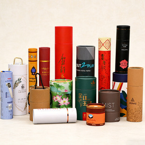 Cajas de Regalo Redondas Cilíndricas de Papel Sellado de Grado Alimenticio con Carcasa de Color Personalizada, Impresas a Color y Engrosadas para Empaque de Té - Product Image 2