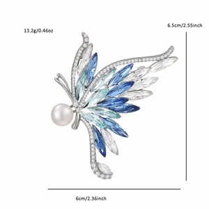 絶妙な蝶のブローチ女性ガールズファッション高級クリスタルブローチピンフルラインストーン服アクセサリージュエリーギフト - Product Image 5