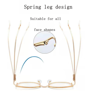 <span class=keywords><strong>Marco</strong></span> óptico de gafas bloquean la luz azul gato Ojo de Metal marcos río óptico anteojos ópticos 2021 - Product Image 4