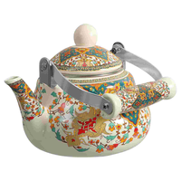 Bouilloire rétro en métal émaillé en forme de poire avec infuseur, pour thé et café, compatible cuisinière, avec poignée pour usage domestique quotidien, accessoire pour pot à eau