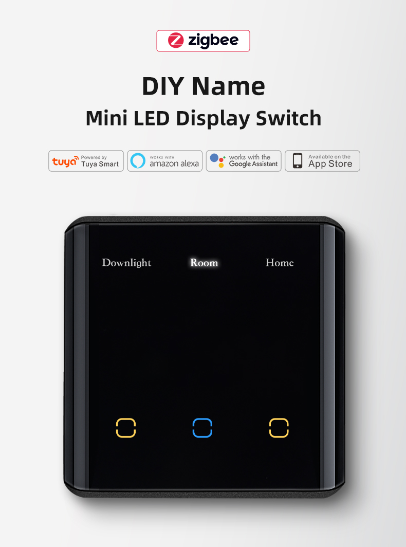 Zigbee Smart Display DIY Name Switch Versatile Durable