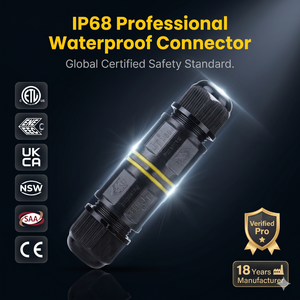 신뢰할 수 있는 IP68 방수 야외 케이블 커넥터 3핀 원형 전원 2방향 퀵 커넥트 암수 구리 접점 나일론 - Product Image 2