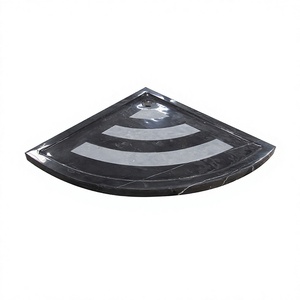 Receveur de douche moderne en marbre noir, design étanche, matériau en granit, utilisation en salle de bain, hôtel, OEM BST-002A-FOST, fabriqué en Malaisie - Product Image 1