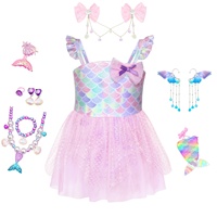 Maillot de bain une pièce princesse pour filles, maillot de bain de plage style jupe très élastique, robe de bain sirène avec écailles irisées chatoyantes