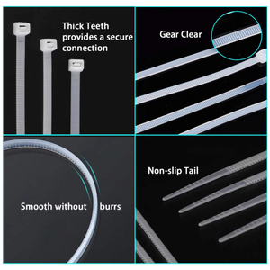 100 قطعة 8*300 مللي متر نايلون رباط للكابل التفاف حزام البريدي المنظم ربط حزام التوتر حلقة بلاستيكية الأسلاك - Product Image 5