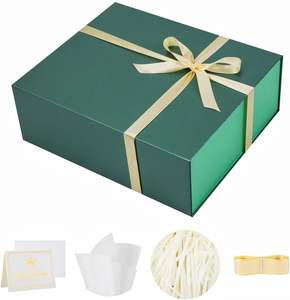 Caja de Regalo Grande Verde, Caja de Regalo de Lujo para Regalos con Tapa de Cierre Magnético, Plegable, Incluye Tarjeta, Cinta y Papel de Seda - Product Image 1