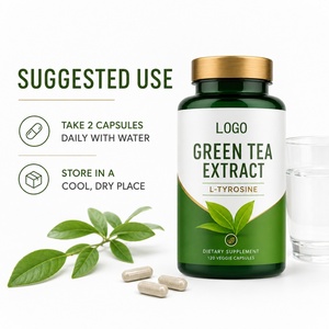 Nouvelles capsules d'extrait de thé vert à 98 % avec L-Tyrosine et EGCG, concentré riche en polyphénols antioxydants, 120 capsules pour la santé - Product Image 3