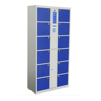 Armoire de rangement électronique intelligente d'extérieur moderne casier en acier et métal HPL bois pour centre commercial salle de sport stockage de colis