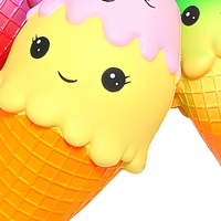 Jouets en PU souples à presser en forme d'animaux, anti-stress, à remontée lente, avec logo, pour la crème glacée artisanale