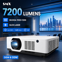 Projecteur laser 3LCD 7200 lumens WUXGA 1920x1200 avec zoom optique 1,6x pour grandes salles