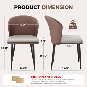 Silla de Comedor Moderna, Ergonómica, Ligera, Tapizada en Cuero PU, Impermeable, Estable, con Respaldo Curvo para el Hogar, Comedor y Salas de Estar - Product Image 6