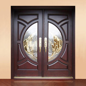 Puertas de Entrada de <span class=keywords><strong>Madera</strong></span> de <span class=keywords><strong>Dos</strong></span> <span class=keywords><strong>Hojas</strong></span> de Diseño Contemporáneo, Puertas Dobles de <span class=keywords><strong>Madera</strong></span> Maciza Personalizadas en Venta - Product Image 6