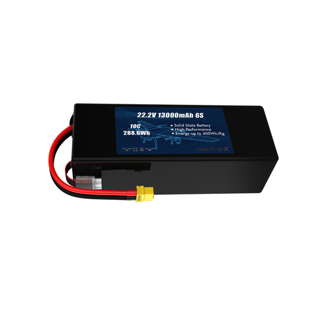 360WH/KG Solid State  22.2V 6S 13000mAh Lipo Battery 10C Lithium Battery Pack Coaxial Helicopter Heavy Lift Fiber Optic Drone