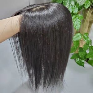 5*8cm 8-12 pollici Topper Hair Piece con frangia 100% <span class=keywords><strong>Real</strong></span> Remy Human Hair Topper per le donne con capelli sottili marrone naturale - Product Image 6