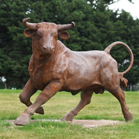 Escultura de Metal Grande Personalizada, Figura de Bronce, Escultura de Animales, Estatua de Toro de Wall Street, Figura de Oso, Cobre